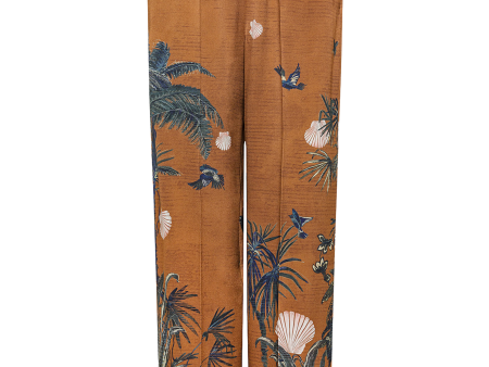 Brown Forest Print Pants Online Hot Sale