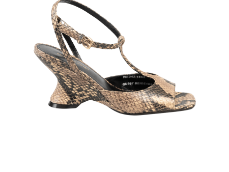 Python T-Strap Wedge Sandals Sale