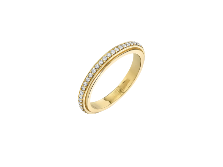 Track Ring with Pave Diamonds Online now