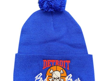 Detroit Bad Boys Cuffed Beanie with Pom - Royal For Sale