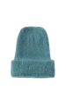 Brushed Mohair Merino Wool Teal Beanie on Sale