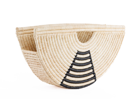 Half Moon Natural Raffia Clutch on Sale