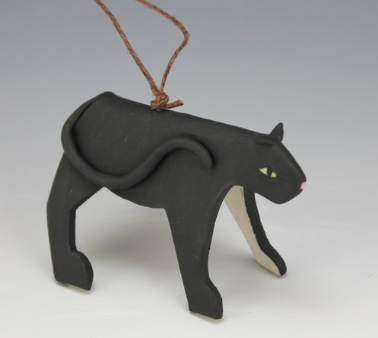 Porcelain Black Cat Ornament by Beth DiCara Discount