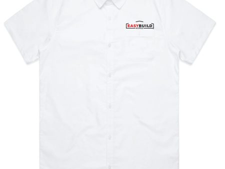 EasyBuild Men s White Oxford Short Sleeve Shirt For Cheap