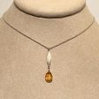 Single Leaf Charm Necklace with Citrine by Ananda Khalsa Jewelry Fashion