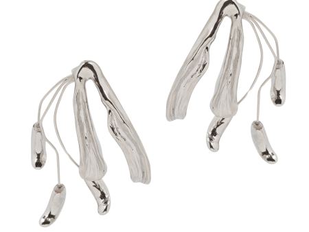 Silver Floral Drop Earrings Hot on Sale