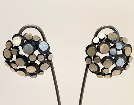 Oxidized and Bright Sterling Silver Post Earrings by Heather Guidero Online Hot Sale