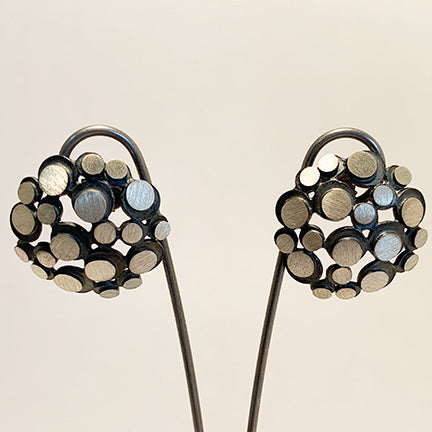 Oxidized and Bright Sterling Silver Post Earrings by Heather Guidero Online Hot Sale