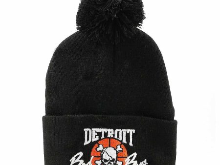 Detroit Bad Boys Black Pom Beanie Online now