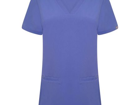 Simki Women s Ari Two Pocket Scrub Top - Ceil Blue Fashion