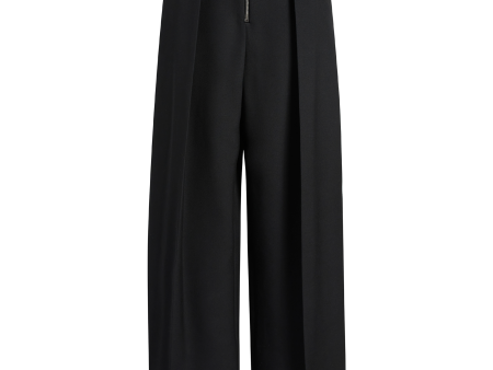 Black Marine Wide Leg Pants Discount