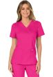 Cherokee Women s 3-Pocket Mock Wrap Top - Electric Pink Discount