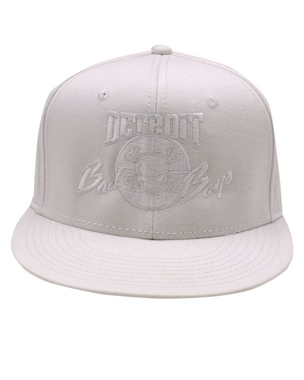 Detroit Bad Boys Flat Bill Snapback Cap - Tone on Tone Wht Online