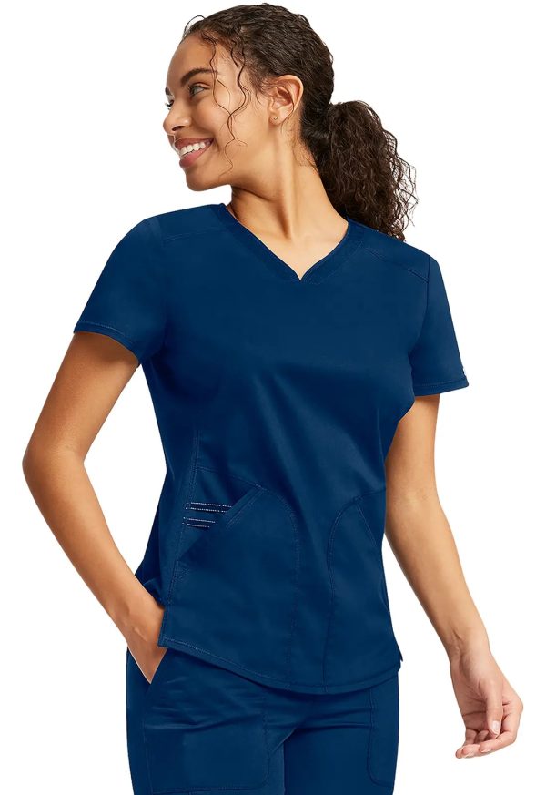 Cherokee Women s 2-Pocket V-Neck Top - Navy Online