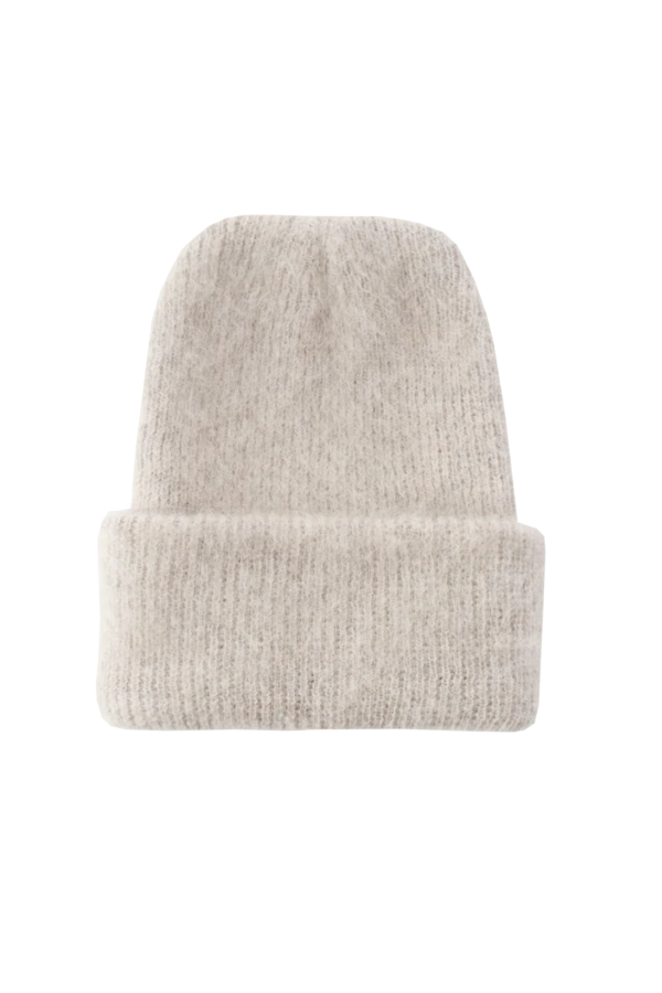 Brushed Mohair Merino Wool French Grey Beanie Online Hot Sale