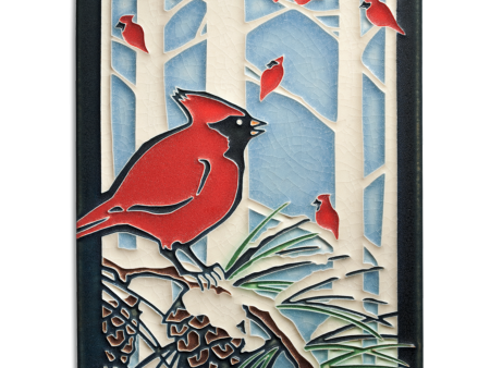 Ceramic  Winter Cardinals  Tile by Motawi Tileworks Online now