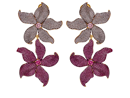 Pink Lilium Flower Earrings Online