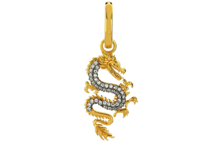 Right Mini Dragon Hoop in Crystal on Sale