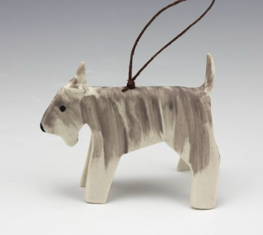 Porcelain Schnauzer Ornament by Beth DiCara on Sale