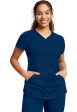 Cherokee Women s 2-Pocket V-Neck Top - Navy Online