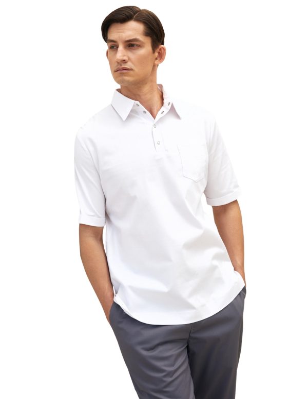 Treat in Style Men s Medical Polo Sports Shirt - White Online Hot Sale