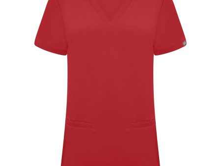 Simki Women s Ari Two Pocket Scrub Top - Burgundy Online now