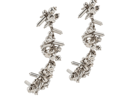 Silver Cluster Drop Earrings For Discount