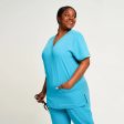 Simki Women s Ari Two Pocket Scrub Top - Teal For Discount