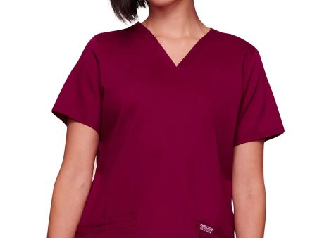 Cherokee Women s Revolution 3-Pocket V-Neck Top - Wine Online Sale