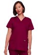 Cherokee Women s Revolution 3-Pocket V-Neck Top - Wine Online Sale