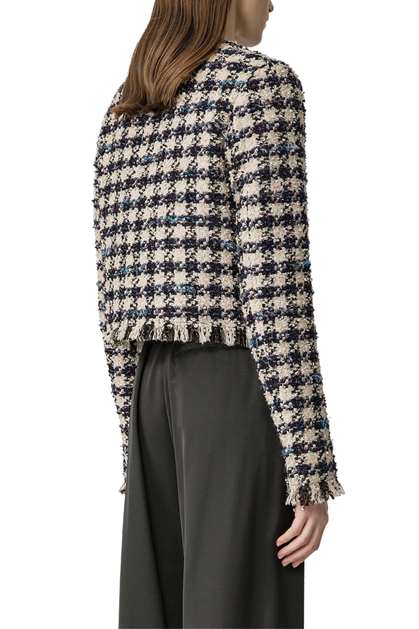 Boxy Houndstooth Tweed Jacket Sale