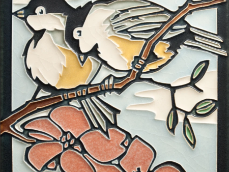 Ceramic  Spring Chickadees  Tile by Motawi Tileworks Cheap