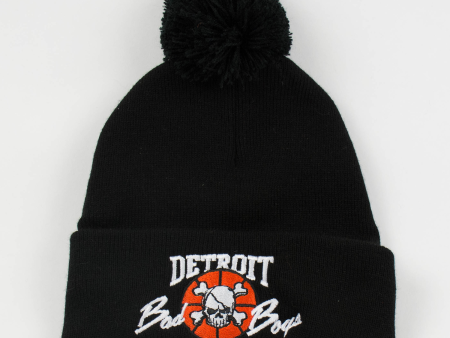 Wholesale * Detroit Bad Boys Black Pom Beanie Supply