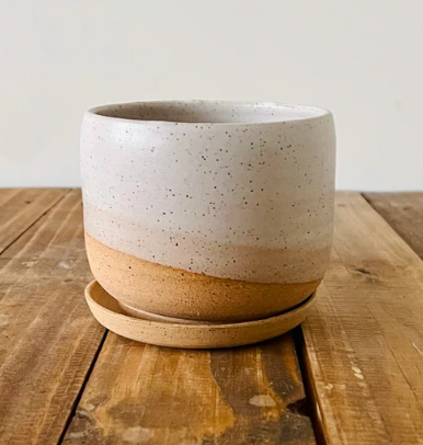 4  White Speckled Planter by Hands on Ceramics Discount