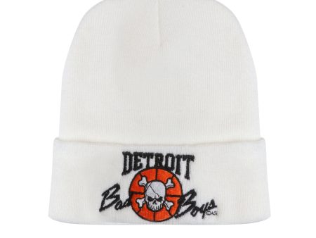 Detroit Bad Boys Classic White Cuffed Beanie Cheap