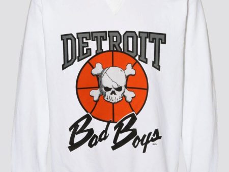 Detroit Bad Boys Crewneck Sweatshirt - White For Sale