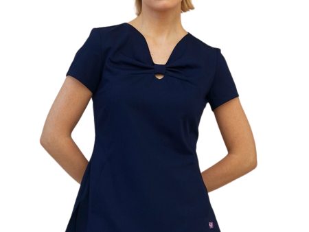 Treat in Style Women s Bow Neck Top - Blue Sale