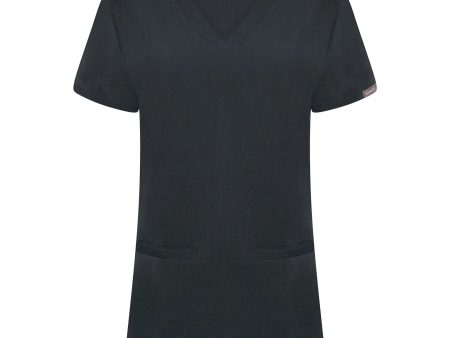 Simki Women s Ari Two Pocket Scrub Top - Soft Black Online now