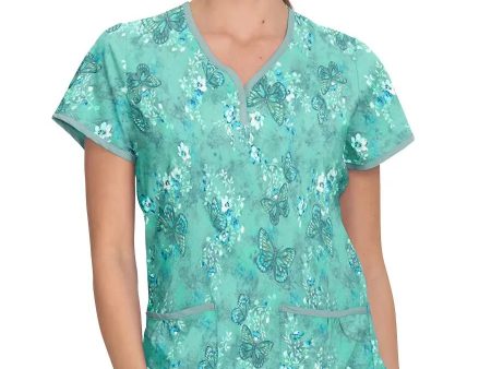 Koi Women s Eve Top - Butterfly Wonderland For Cheap