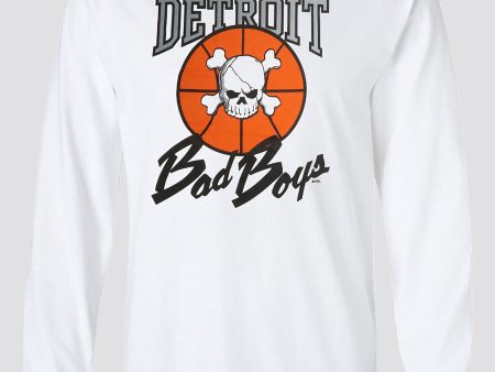 Detroit Bad Boys Long Sleeve T-Shirt - White Cheap