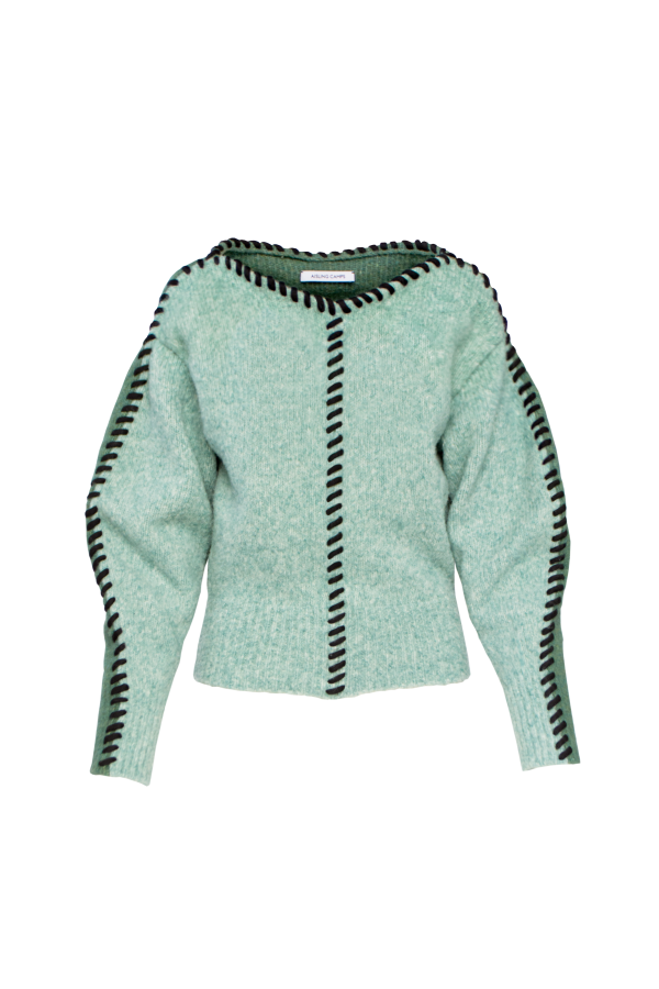 Jade Whip Stitch Wool Sweater Fashion