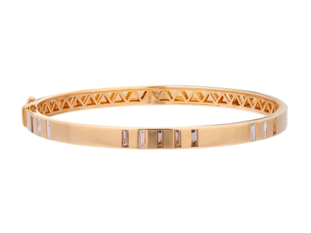 Diamond Baguette and Topaz Bangle Bracelet Fashion