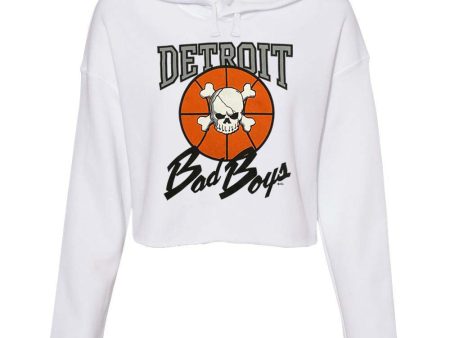 Detroit Bad Boys Ladies Crop Hoodie - White For Discount