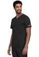 Cherokee Men s 2-Pocket Men s V-Neck Top - Black For Discount