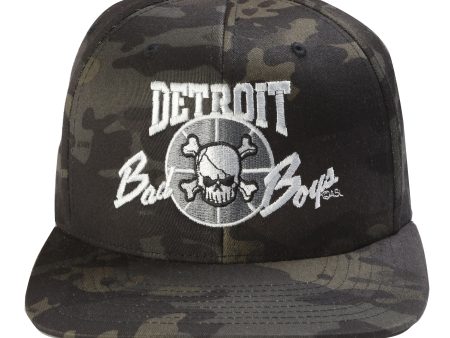 Detroit Bad Boys Flat Bill Camouflage Cap - Black Fashion