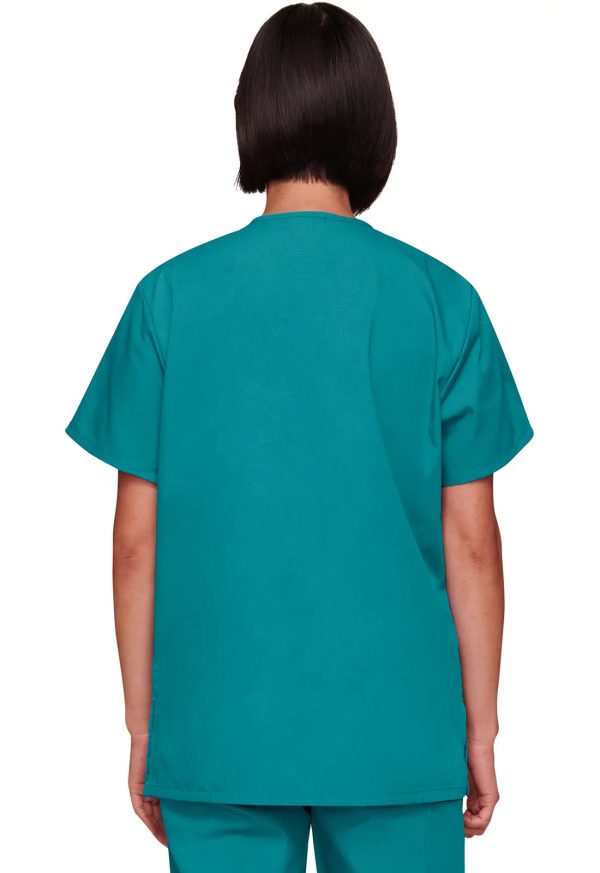 Cherokee Unisex 3-pocket V-Neck Top - Teal Supply