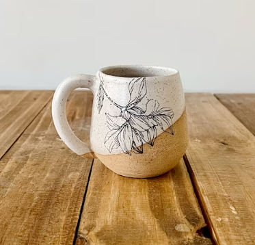 Floral Mug by Hands on Ceramics Online