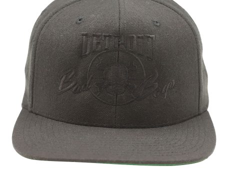 Detroit Bad Boys Flat Bill Snapback Cap - Tone on Tone Blk For Discount