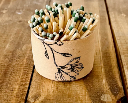 Mini Floral Match Stick Holder by Hands on Ceramics Online