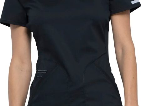 Cherokee Women s 2-Pocket V-Neck Top - Black Online Sale